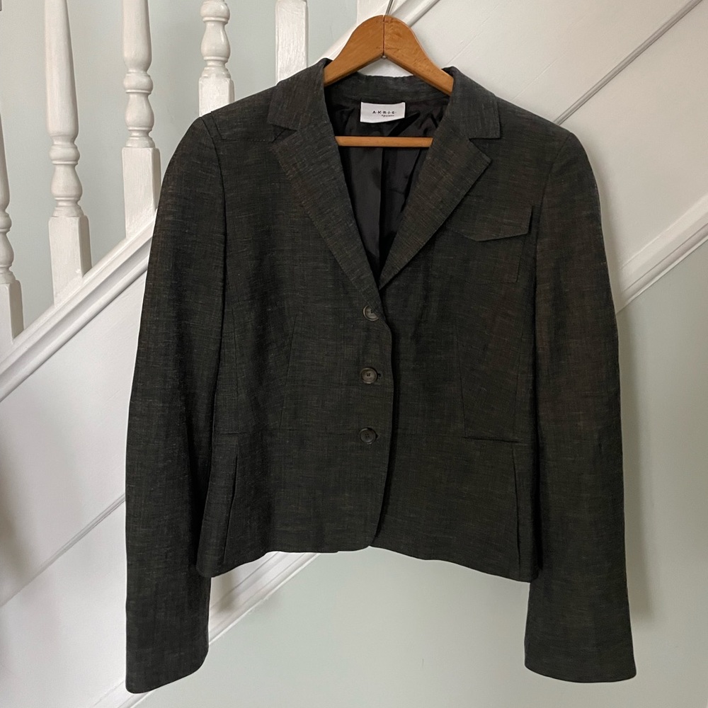 Akris Punto Grey Wool Blend Women’s Blazer Size US 8